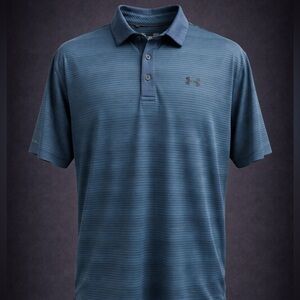 Under Armour ColdBlack Striped Golf Polo Shirt Mens Large HeatGear